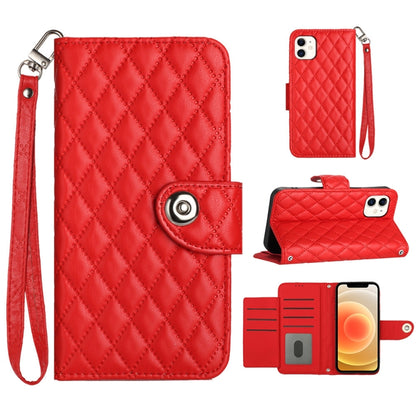 Rhombic Texture Flip Leather Phone Case with Lanyard, For iPhone 11, For iPhone 11 Pro, For iPhone XS / X, For iPhone XR