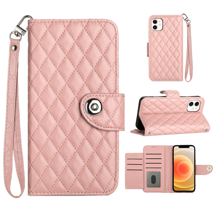 Rhombic Texture Flip Leather Phone Case with Lanyard, For iPhone 11, For iPhone 11 Pro, For iPhone XS / X, For iPhone XR
