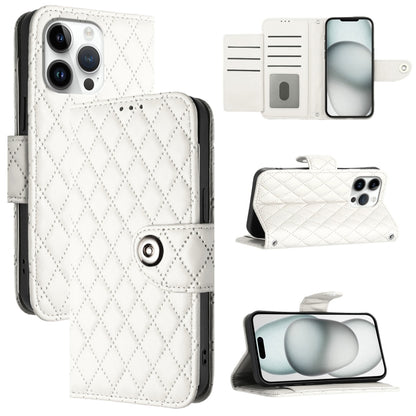 Rhombic Texture Flip Leather Phone Case with Lanyard, For iPhone SE 2024, For iPhone 16 Pro Max, For iPhone 16 Pro, For iPhone 16 Plus