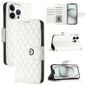 Rhombic Texture Flip Leather Phone Case with Lanyard, For iPhone SE 2024, For iPhone 16 Pro Max, For iPhone 16 Pro, For iPhone 16 Plus