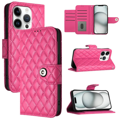 Rhombic Texture Flip Leather Phone Case with Lanyard, For iPhone SE 2024, For iPhone 16 Pro Max, For iPhone 16 Pro, For iPhone 16 Plus