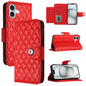 Rhombic Texture Flip Leather Phone Case with Lanyard, For iPhone SE 2024, For iPhone 16 Pro Max, For iPhone 16 Pro, For iPhone 16 Plus