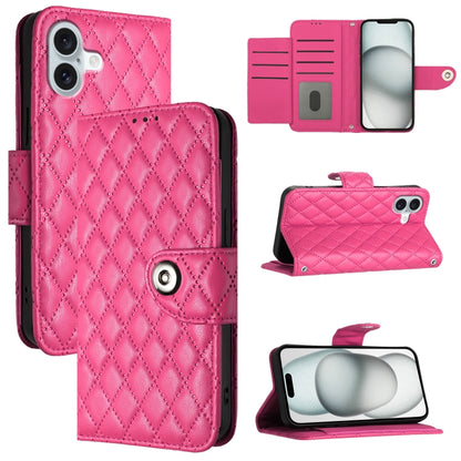 Rhombic Texture Flip Leather Phone Case with Lanyard, For iPhone SE 2024, For iPhone 16 Pro Max, For iPhone 16 Pro, For iPhone 16 Plus