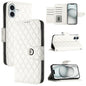 Rhombic Texture Flip Leather Phone Case with Lanyard, For iPhone SE 2024, For iPhone 16 Pro Max, For iPhone 16 Pro, For iPhone 16 Plus