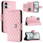Rhombic Texture Flip Leather Phone Case with Lanyard, For iPhone SE 2024, For iPhone 16 Pro Max, For iPhone 16 Pro, For iPhone 16 Plus