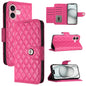 Rhombic Texture Flip Leather Phone Case with Lanyard, For iPhone 16, For iPhone 15 Pro Max, For iPhone 15 Pro, For iPhone 15 Plus
