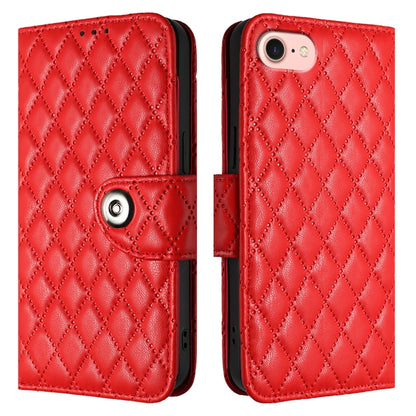 Rhombic Texture Flip Leather Phone Case with Lanyard, For iPhone SE 2024, For iPhone 16 Pro Max, For iPhone 16 Pro, For iPhone 16 Plus