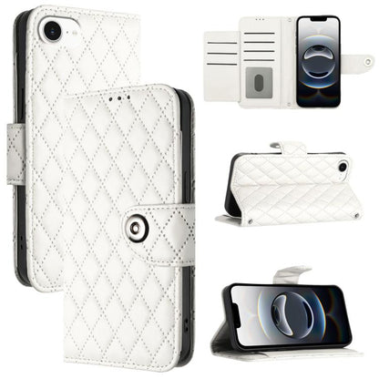 Rhombic Texture Flip Leather Phone Case with Lanyard, For iPhone SE 2024, For iPhone 16 Pro Max, For iPhone 16 Pro, For iPhone 16 Plus
