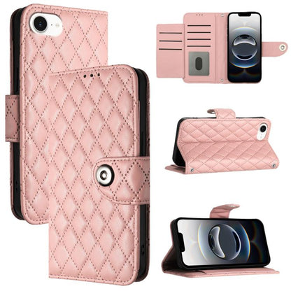 Rhombic Texture Flip Leather Phone Case with Lanyard, For iPhone SE 2024, For iPhone 16 Pro Max, For iPhone 16 Pro, For iPhone 16 Plus