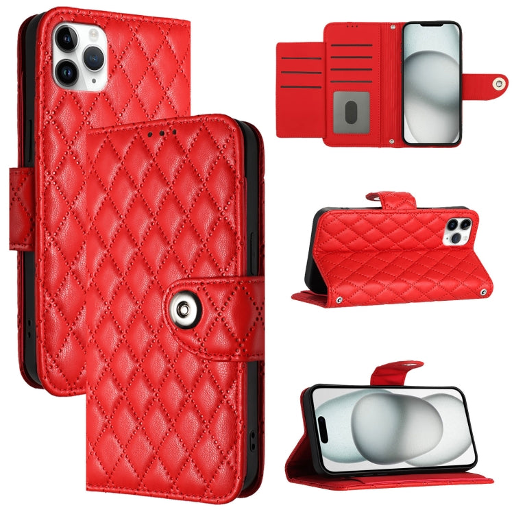 Rhombic Texture Flip Leather Phone Case with Lanyard, For iPhone 13, For iPhone 12 / 12 Pro, For iPhone 12 Pro Max, For iPhone 11 Pro Max