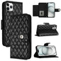 Rhombic Texture Flip Leather Phone Case with Lanyard, For iPhone 13, For iPhone 12 / 12 Pro, For iPhone 12 Pro Max, For iPhone 11 Pro Max