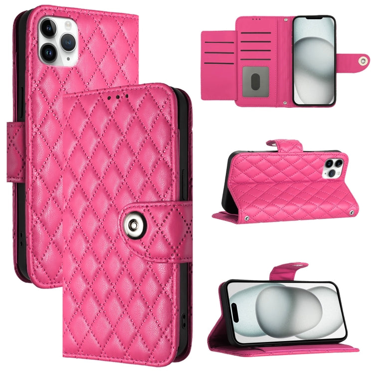Rhombic Texture Flip Leather Phone Case with Lanyard, For iPhone 13, For iPhone 12 / 12 Pro, For iPhone 12 Pro Max, For iPhone 11 Pro Max