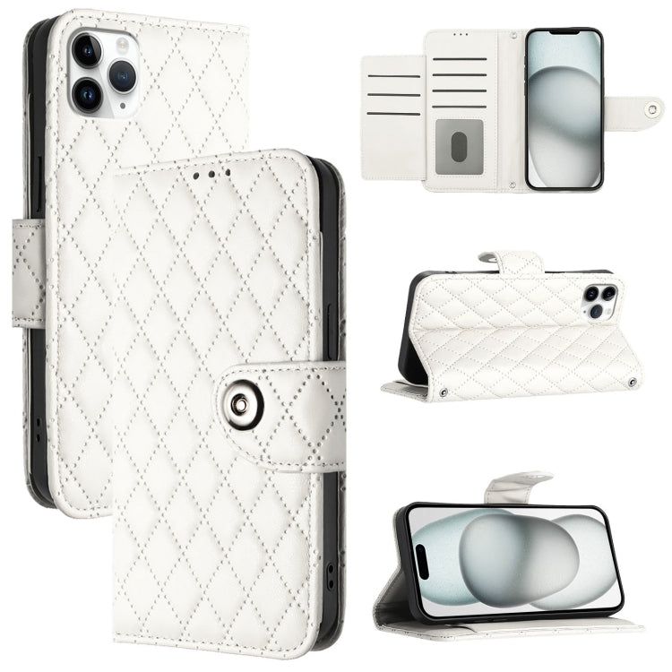 Rhombic Texture Flip Leather Phone Case with Lanyard, For iPhone 13, For iPhone 12 / 12 Pro, For iPhone 12 Pro Max, For iPhone 11 Pro Max