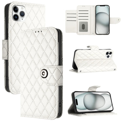 Rhombic Texture Flip Leather Phone Case with Lanyard, For iPhone 13, For iPhone 12 / 12 Pro, For iPhone 12 Pro Max, For iPhone 11 Pro Max