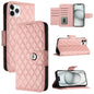 Rhombic Texture Flip Leather Phone Case with Lanyard, For iPhone 13, For iPhone 12 / 12 Pro, For iPhone 12 Pro Max, For iPhone 11 Pro Max