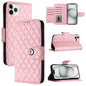 Rhombic Texture Flip Leather Phone Case with Lanyard, For iPhone 13, For iPhone 12 / 12 Pro, For iPhone 12 Pro Max, For iPhone 11 Pro Max