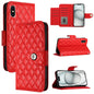 Rhombic Texture Flip Leather Phone Case with Lanyard, For iPhone 11, For iPhone 11 Pro, For iPhone XS / X, For iPhone XR