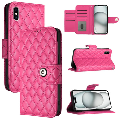 Rhombic Texture Flip Leather Phone Case with Lanyard, For iPhone XS Max, For iPhone 8 Plus / 7 Plus / 6s Plus