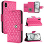 Rhombic Texture Flip Leather Phone Case with Lanyard, For iPhone XS Max, For iPhone 8 Plus / 7 Plus / 6s Plus
