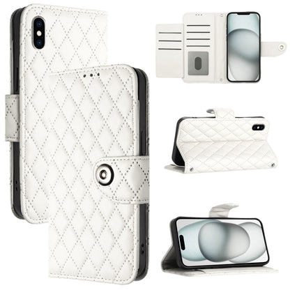Rhombic Texture Flip Leather Phone Case with Lanyard, For iPhone XS Max, For iPhone 8 Plus / 7 Plus / 6s Plus