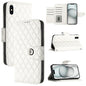 Rhombic Texture Flip Leather Phone Case with Lanyard, For iPhone XS Max, For iPhone 8 Plus / 7 Plus / 6s Plus