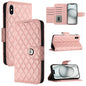 Rhombic Texture Flip Leather Phone Case with Lanyard, For iPhone XS Max, For iPhone 8 Plus / 7 Plus / 6s Plus