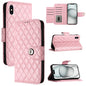 Rhombic Texture Flip Leather Phone Case with Lanyard, For iPhone XS Max, For iPhone 8 Plus / 7 Plus / 6s Plus