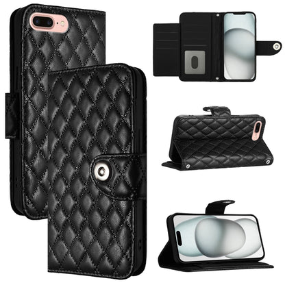 Rhombic Texture Flip Leather Phone Case with Lanyard, For iPhone XS Max, For iPhone 8 Plus / 7 Plus / 6s Plus