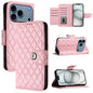 Rhombic Texture Flip Leather Phone Case with Lanyard, For iPhone 17 Pro Max, For iPhone 17 Pro, For iPhone 17, For iPhone Air