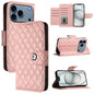 Rhombic Texture Flip Leather Phone Case with Lanyard, For iPhone 17 Pro Max, For iPhone 17 Pro, For iPhone 17, For iPhone Air