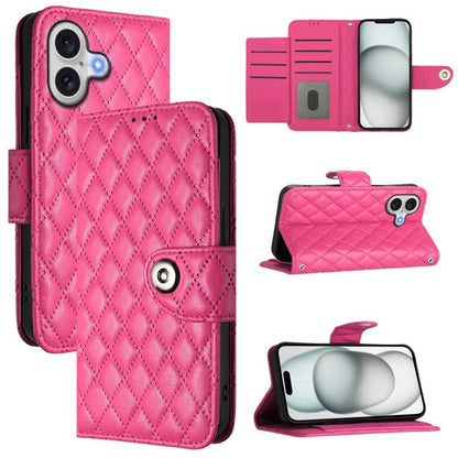 Rhombic Texture Flip Leather Phone Case with Lanyard, For iPhone 17 Pro Max, For iPhone 17 Pro, For iPhone 17, For iPhone Air