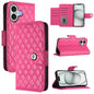 Rhombic Texture Flip Leather Phone Case with Lanyard, For iPhone 17 Pro Max, For iPhone 17 Pro, For iPhone 17, For iPhone Air