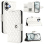 Rhombic Texture Flip Leather Phone Case with Lanyard, For iPhone 17 Pro Max, For iPhone 17 Pro, For iPhone 17, For iPhone Air
