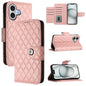 Rhombic Texture Flip Leather Phone Case with Lanyard, For iPhone 17 Pro Max, For iPhone 17 Pro, For iPhone 17, For iPhone Air