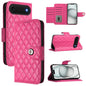Rhombic Texture Flip Leather Phone Case with Lanyard, For iPhone 17 Pro Max, For iPhone 17 Pro, For iPhone 17, For iPhone Air