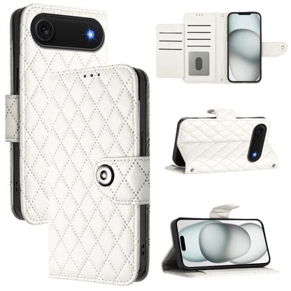 Rhombic Texture Flip Leather Phone Case with Lanyard, For iPhone 17 Pro Max, For iPhone 17 Pro, For iPhone 17, For iPhone Air