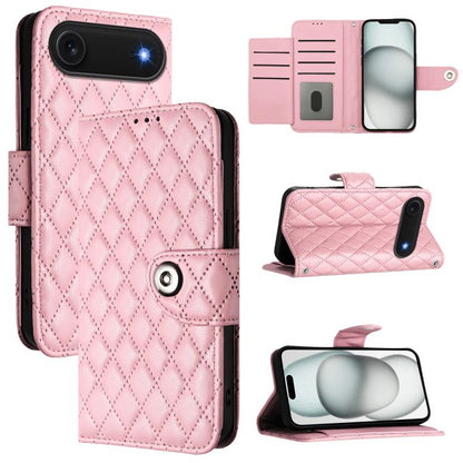 Rhombic Texture Flip Leather Phone Case with Lanyard, For iPhone 17 Pro Max, For iPhone 17 Pro, For iPhone 17, For iPhone Air