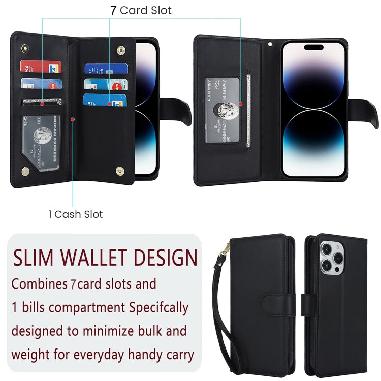 Multi-Card Wallet RFID Leather Phone Case, For iPhone 14 Pro, For iPhone 14 Pro Max, For iPhone 13 Pro Max