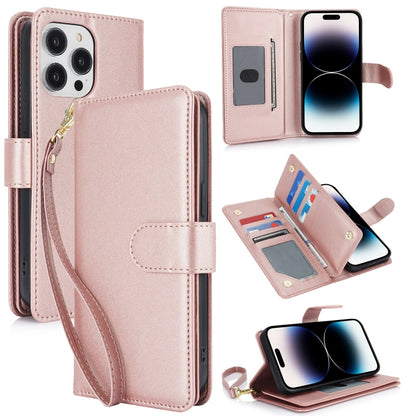 Multi-Card Wallet RFID Leather Phone Case, For iPhone 14 Pro, For iPhone 14 Pro Max, For iPhone 13 Pro Max