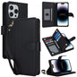 Multi-Card Wallet RFID Leather Phone Case, For iPhone 14 Pro, For iPhone 14 Pro Max, For iPhone 13 Pro Max