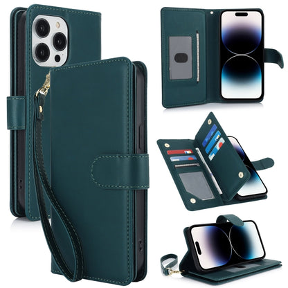 Multi-Card Wallet RFID Leather Phone Case, For iPhone 14 Pro, For iPhone 14 Pro Max, For iPhone 13 Pro Max