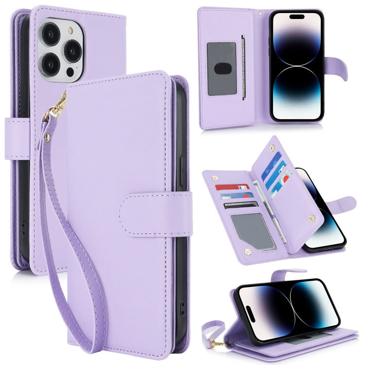 Multi-Card Wallet RFID Leather Phone Case, For iPhone 14 Pro, For iPhone 14 Pro Max, For iPhone 13 Pro Max