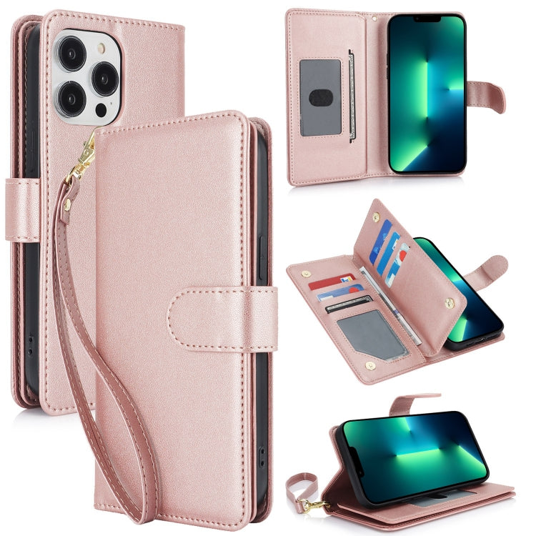 Multi-Card Wallet RFID Leather Phone Case, For iPhone 14 Pro, For iPhone 14 Pro Max, For iPhone 13 Pro Max
