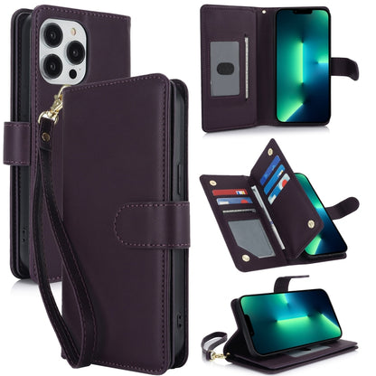 Multi-Card Wallet RFID Leather Phone Case, For iPhone 14 Pro, For iPhone 14 Pro Max, For iPhone 13 Pro Max