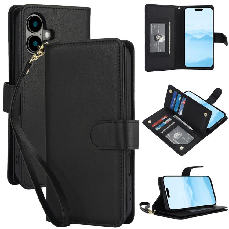 Multi-Card Wallet RFID Leather Phone Case, For iPhone 17, For iPhone Air, For iPhone 16 Pro Max
