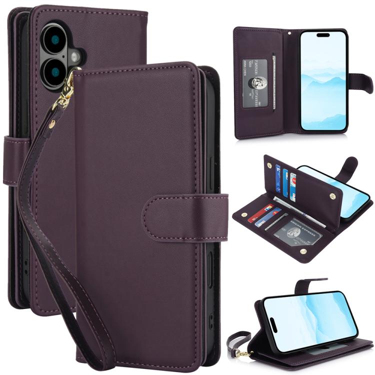 Multi-Card Wallet RFID Leather Phone Case, For iPhone 17, For iPhone Air, For iPhone 16 Pro Max