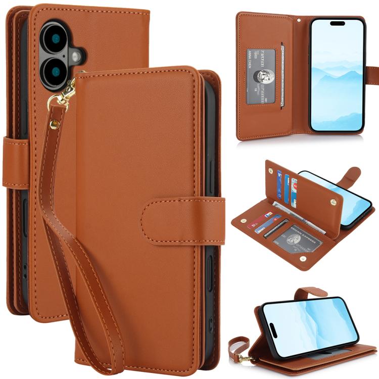 Multi-Card Wallet RFID Leather Phone Case, For iPhone 17, For iPhone Air, For iPhone 16 Pro Max
