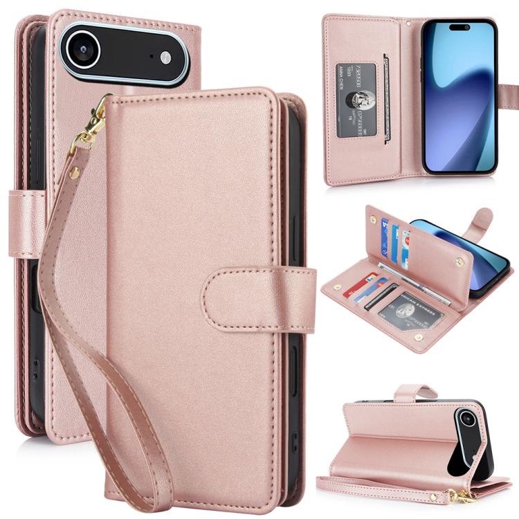 Multi-Card Wallet RFID Leather Phone Case, For iPhone 17, For iPhone Air, For iPhone 16 Pro Max