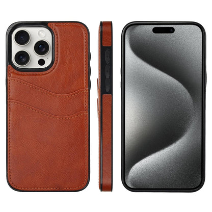 Litchi Leather Skin Card Slots Phone Case, For iPhone 16, For iPhone 15 Pro Max, For iPhone 15 Pro, For iPhone 15 Plus