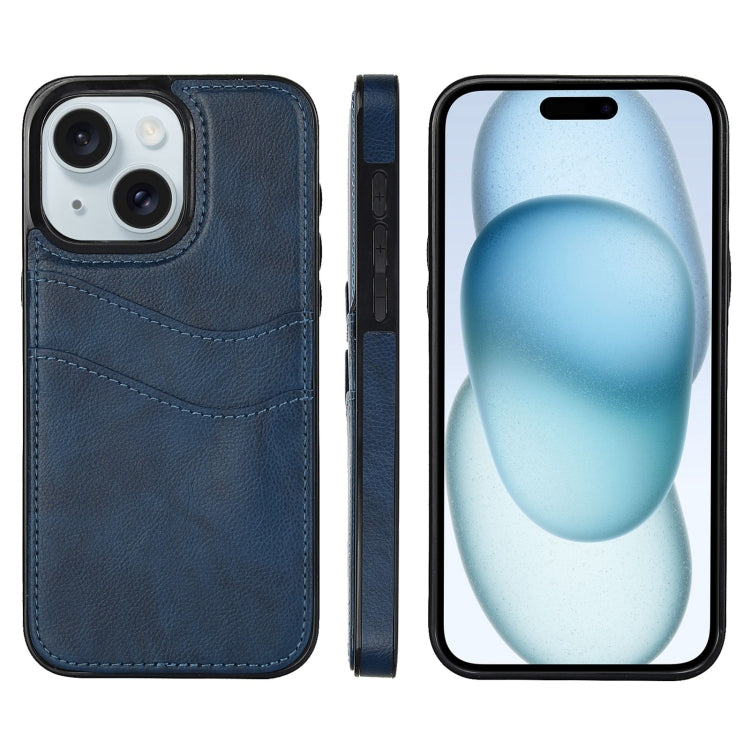 Litchi Leather Skin Card Slots Phone Case, For iPhone 15, For iPhone 14 Plus, For iPhone 14, For iPhone 14 Pro
